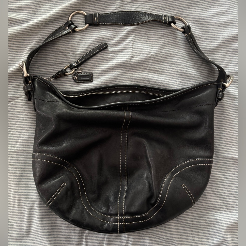 Coach boho leather purse, black, #3651
